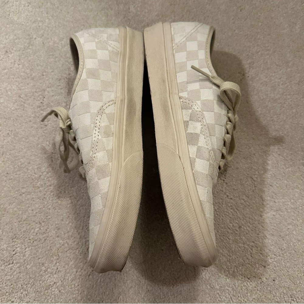 Vans Beige Checkered Sneakers - Picture 3 of 8